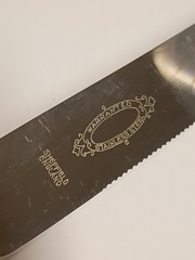 Wedding Sheffield England Cake Knife MOP Faux Pearl Bakelite Swirl vintage