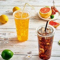 140 Pack 24 OZ PET Clear Plastic Cups with Lids, 24 OZ Crystal 24 OZ Clear