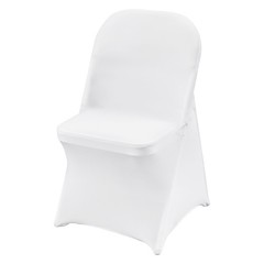 VEVOR 12PCS White Stretch Spandex Folding Chair Covers for Wedding Party Dining