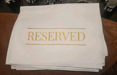 Set of 12 «RESERVED» Chair Back Signs – Elegant Wedding Décor, Wedding Signs
