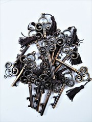 Wedding Favor Skeleton Key Bottle Openers Antique Copper Finish New Lot Of 14