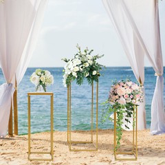 3PCS Flower Holders Rectangular Flower Stand Geometric Floral Display Holder