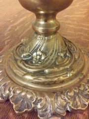 Brass Pedestal Wedding Vase/Fruit Bowl Compote Chrysanthemum