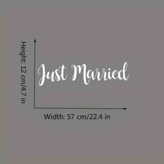 NEW JUST MARRIED Personalized Wedding Car Decal Sticker Decoration