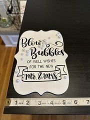 Blow Bubbles Of Well Wishes Pearl Accent Wedding Signage