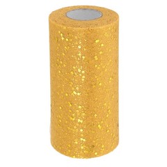 Tulle Fabric Rolls 6″ by 50 Yards Fabric Spool Tulle for DIY, Gold