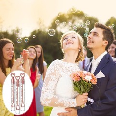 Elegant 100 Pcs Wedding Bubble Wands – Rose Gold Key Theme for Celebrations