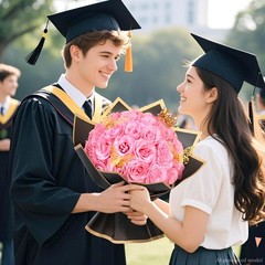 Waipfaru Pink Glitter Roses Bouquet, DIY Fake Flowers 24pcs,