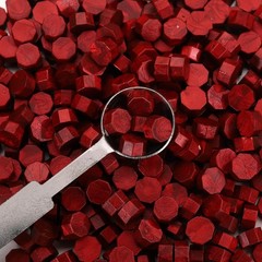 Versatile Blood Red Sealing Wax Beads Kit – 360pcs with 2 Spoons & Candles