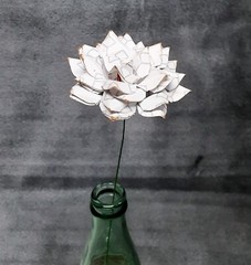 Handmade Paper Flower on stem (Gray Pattern No.1) for Wedding, St. Valentine’s