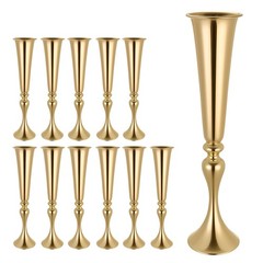 VEVOR 12 PCS Wedding Flower Vase 21.7in Tall Trumpet Table Centerpieces Gold