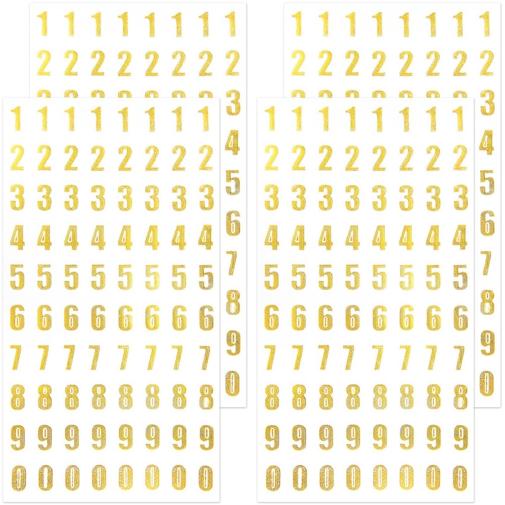 ANCIRS Gold Glitter Number Stickers Set (0-9) – 4 Sheets, 320pcs Small Self-A…