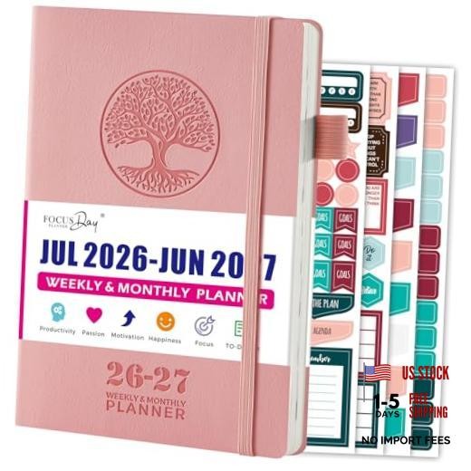 2026-2027 Weekly and Monthly Academic Planner for Women/Men, July 2026 – pink