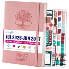 2026-2027 Weekly and Monthly Academic Planner for Women/Men, July 2026 – pink