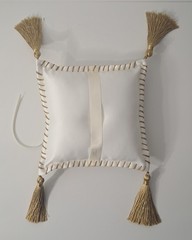 Tutera Tips Satin White Ring Bearer Pillow Distributed by Darice Inc