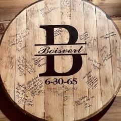 Bourbon Barrel Head, Wedding Guest Book, Custom Rustic Wedding Sign