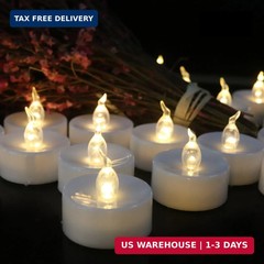 24 Tea Lights Led Flickering with Timer Function (6 hrs on, 18 hrs off), Christm