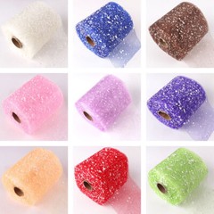 15m Long DIY Snow Drop Mesh Flower Wrapping Ribbons Roll Florist Bouquet Decor