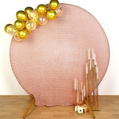 7.5 feet Metallic Glittered Spandex Round Backdrop STAND COVER Party Decorations