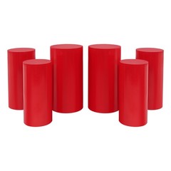 6Pcs Cylinder Pedestal Stands, Metal Display Stands For Wedding Birthday Decor