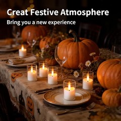 Rechargeable Flameless Candles with Timer Remote, 1.7″x2.» Clear 6 White