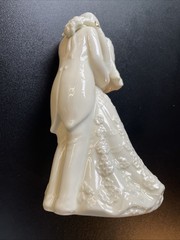 Porcelain Bride and Groom Cake Topper 7 In Cream Color Wedding Cake Topper Gift