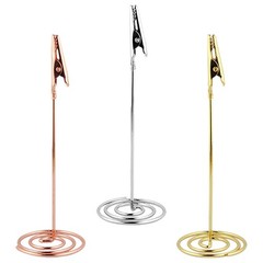 3Pcs Reusable Metal Picture Holders for Tables Assorted Color Clip Stands