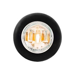 74671 3/4 Inch Round Mini 1 LED Marker Light with Grommet Amber/Clear w/Grommet
