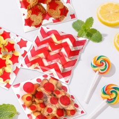 Christmas Cellophane Treat Bags, 100 Pcs Xmas Cookie Goodie Bags with Seal, Red