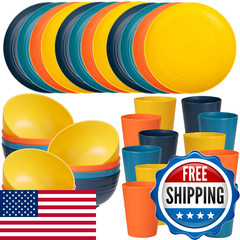 Liyh Love In Your Heart Liyh 36 Pcs Wheat Straw Dinnerware Sets Plastic