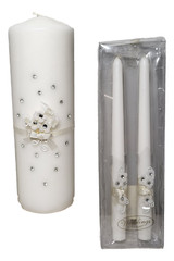 3-Piece Candles Set Wedding Supplies Rhinestone 9″ Unity Pillars & 10″ Tapers