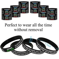 Sumind 32 Pieces Bible Verse Silicone Bracelets Bulk 2.3 Inch, [VARIOUS]