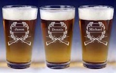 Engraved Personalized Hunters Hunting Beer Pint Glass Wedding Birthday