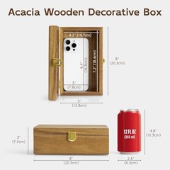 Wood Decorative Box with Lid Jewelry Box, Memories Box, Keepsake Small Acacia