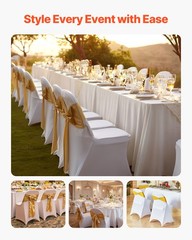 VEVOR 30PCS White Stretch Spandex Folding Chair Covers for Wedding Party Dining