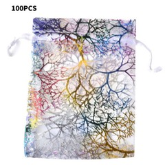 100pc Sheer Coralline Organza Jewelry Pouch Wedding Party Favor Gift Bags