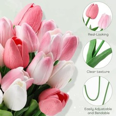 Pack 6 ft Artificial Tulips Hanging Flower Garland Decorations 24 Multi Color