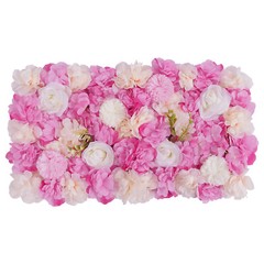 12 PCS Artificial 3D Flower Wall Panel Wedding Backdrop Wall Decor Pink 15*15 In