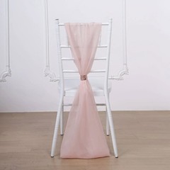 Blush Rose Gold DIY Premium Designer Chiffon Chair Sashes | 22″ x 78″- 40 sashes