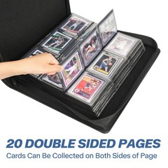 Sibonic 9 Pocket Toploader Binder Holds 360 3X4 Toploader Hard Cases Sleeves
