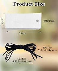 100 PCS Name Place Cards Table Setting Velvet Ribbon Wedding Party 3.94″x1.57″