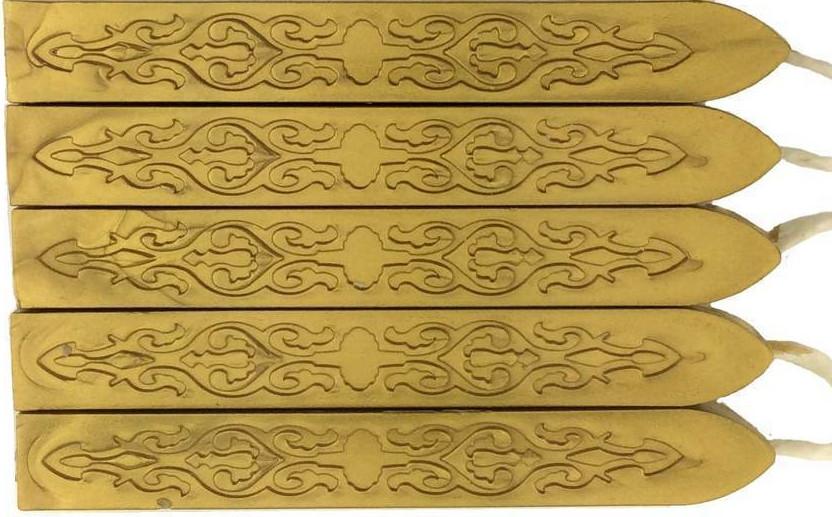 Gold Sealing Wax with wick, 5 Sticks, beautiful classic wax for cards & letters