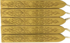 Gold Sealing Wax with wick, 5 Sticks, beautiful classic wax for cards & letters