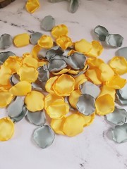 Dusty Sage rose petals Sunflower Yellow wedding decor Western Rustic Proposal