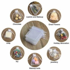 200× Sheer Drawstring Organza Bags Jewelry Pouches Wedding Party Favor Gift Bag
