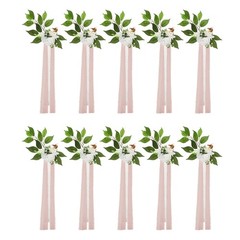 10Pcs Wedding Aisle Decorations Pew Flowers Chair Decor Artificial Flowers White
