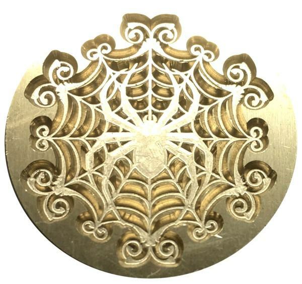 Spider on Elegant Web Wax Seal Stamp Head – great for Halloween!