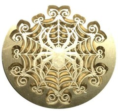 Spider on Elegant Web Wax Seal Stamp Head – great for Halloween!