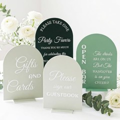 4 Pcs Acrylic Wedding Signs for Reception and Ceremony, Wedding Signage Decor