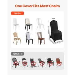 Uimoso 100PCS Black Stretch Spandex Chair Covers for Events Weddings, and Dining